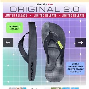 Specialty flip flops designed to help planter fasciitis.